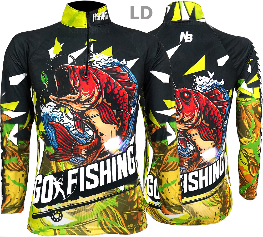 เสื้อตกปลา Lemon Green Go Fishing ป้องกันแสง UV - ไซส์ L (เปลี่ยนขนาดโซส์ได้)