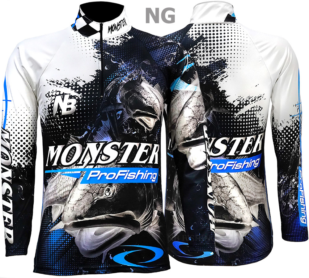 เสื้อตกปลา NB Pro Fishing Monster ป้องกันแสง UV - ไซส์ L (เปลี่ยนขนาดโซส์ได้)