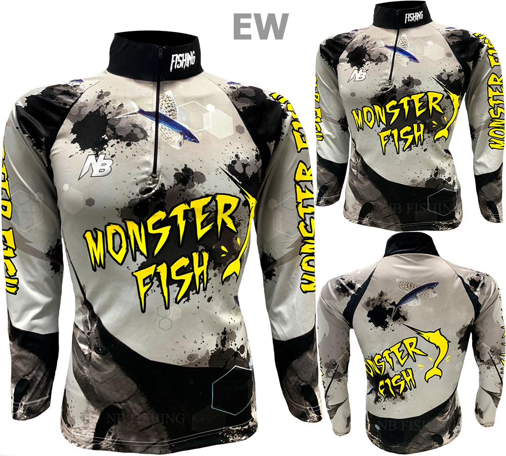 เสื้อตกปลา Silver Gold Monster Fish ป้องกันแสง UV ไซส์ M (เปลี่ยนขนาดโซส์ได้)