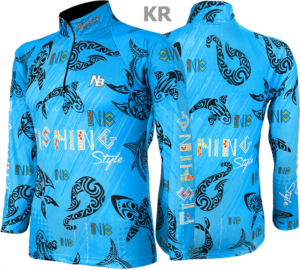 เสื้อตกปลา Sky Blue NB Fishing Style ป้องกันแสง UV - ไซส์ L (เปลี่ยนขนาดโซส์ได้)