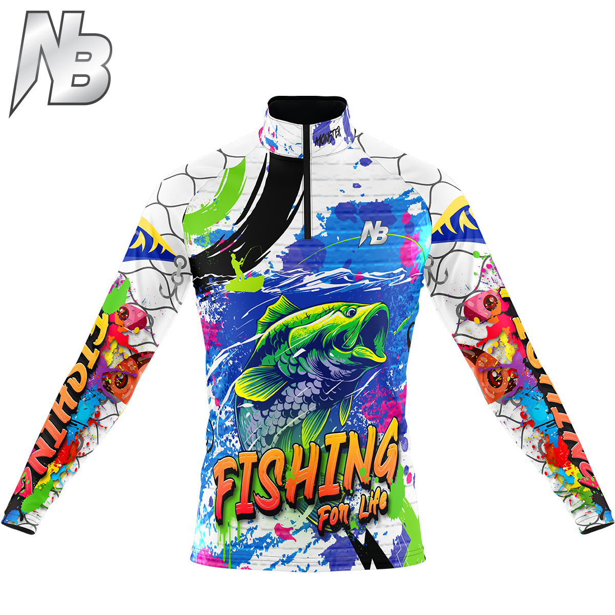 เสื้อตกปลา NB Fishing For Life ป้องกันแสง UV - ไซส์ XL(เปลี่ยนขนาดโซส์ได้)