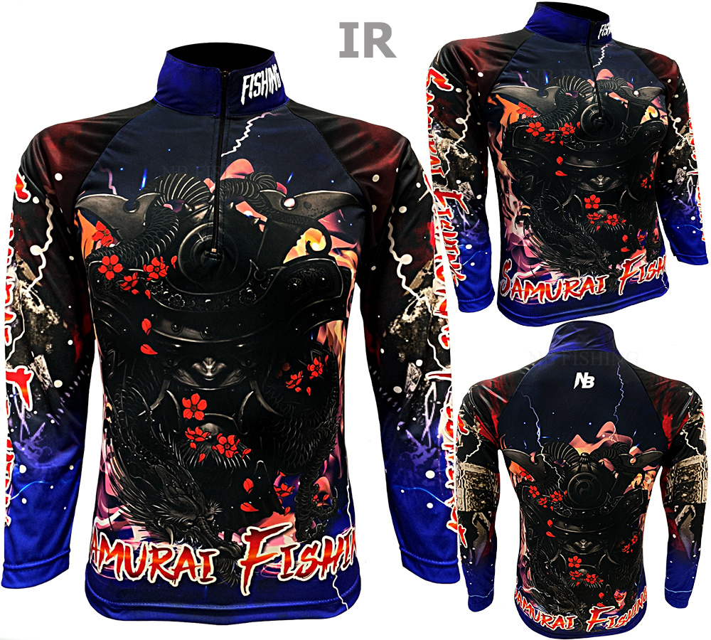 เสื้อตกปลา Blue Samurai Fishing ป้องกันแสง UV - ไซส์ L(เปลี่ยนขนาดโซส์ได้)