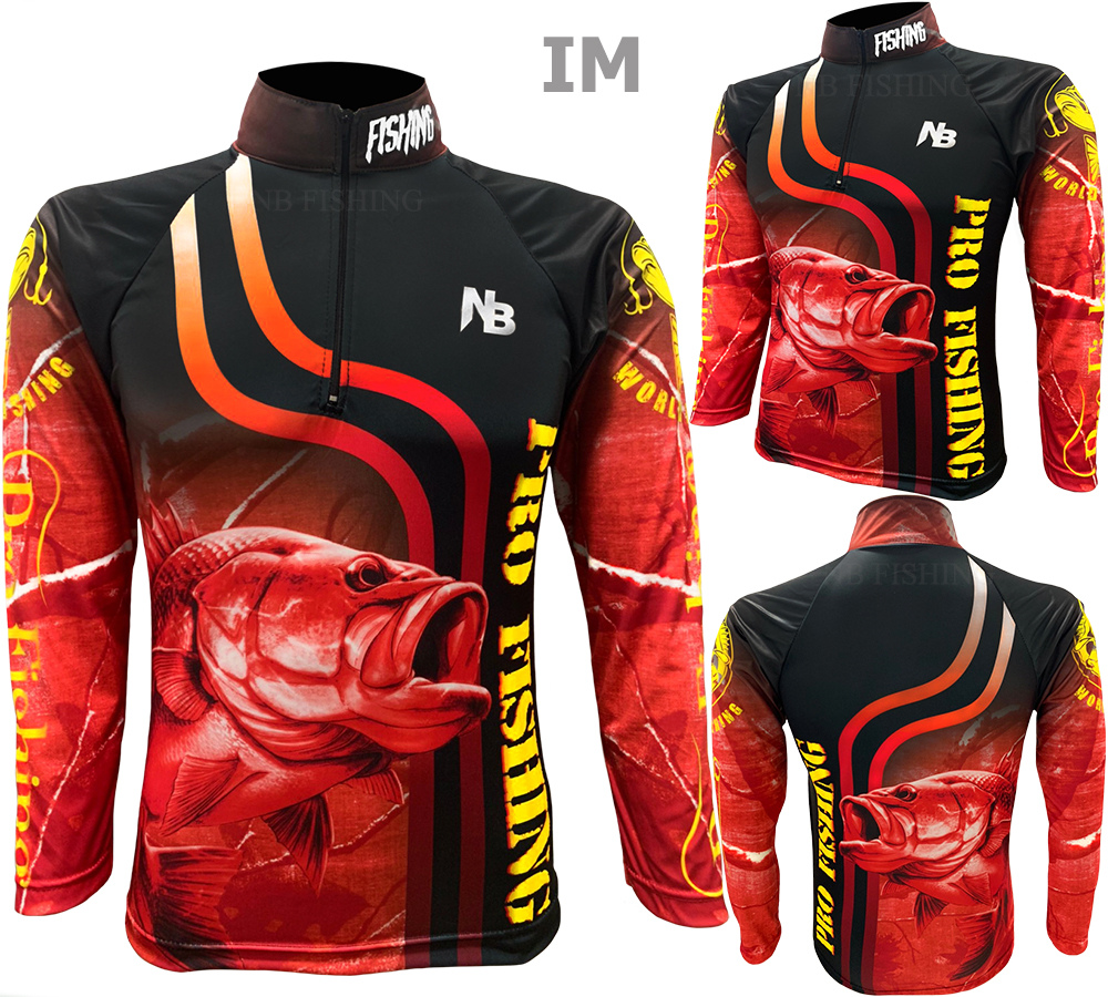 เสื้อตกปลา RED Gold Pro Fishing ป้องกันแสง UV-ไซส์ L (เปลี่ยนขนาดโซส์ได้)