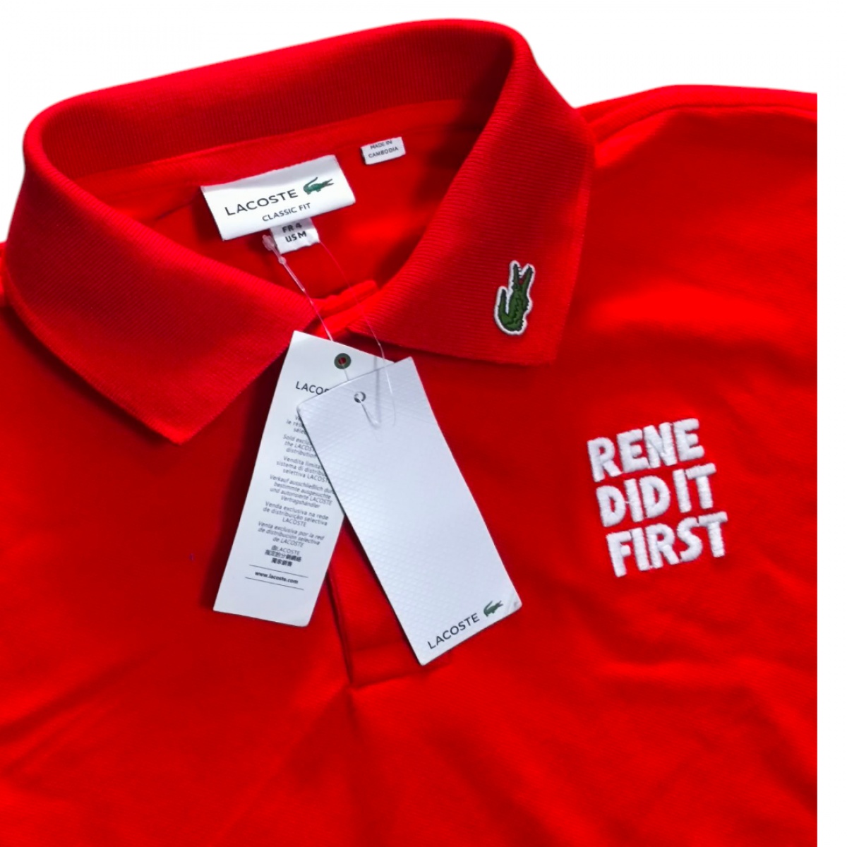 LACOSTE แท้สีแดง อก อก40นิ้ว มือ1