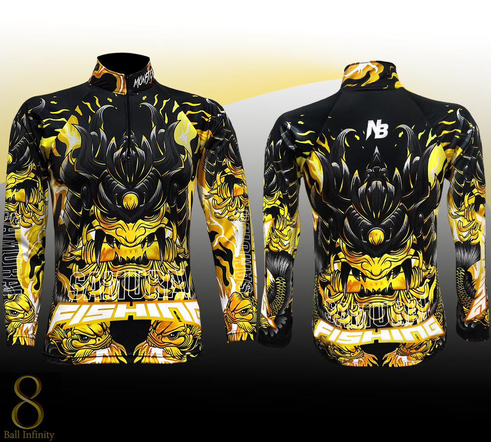 เสื้อตกปลา Gold Samurai Fishing  ป้องกันแสง UV - ไซส์ L