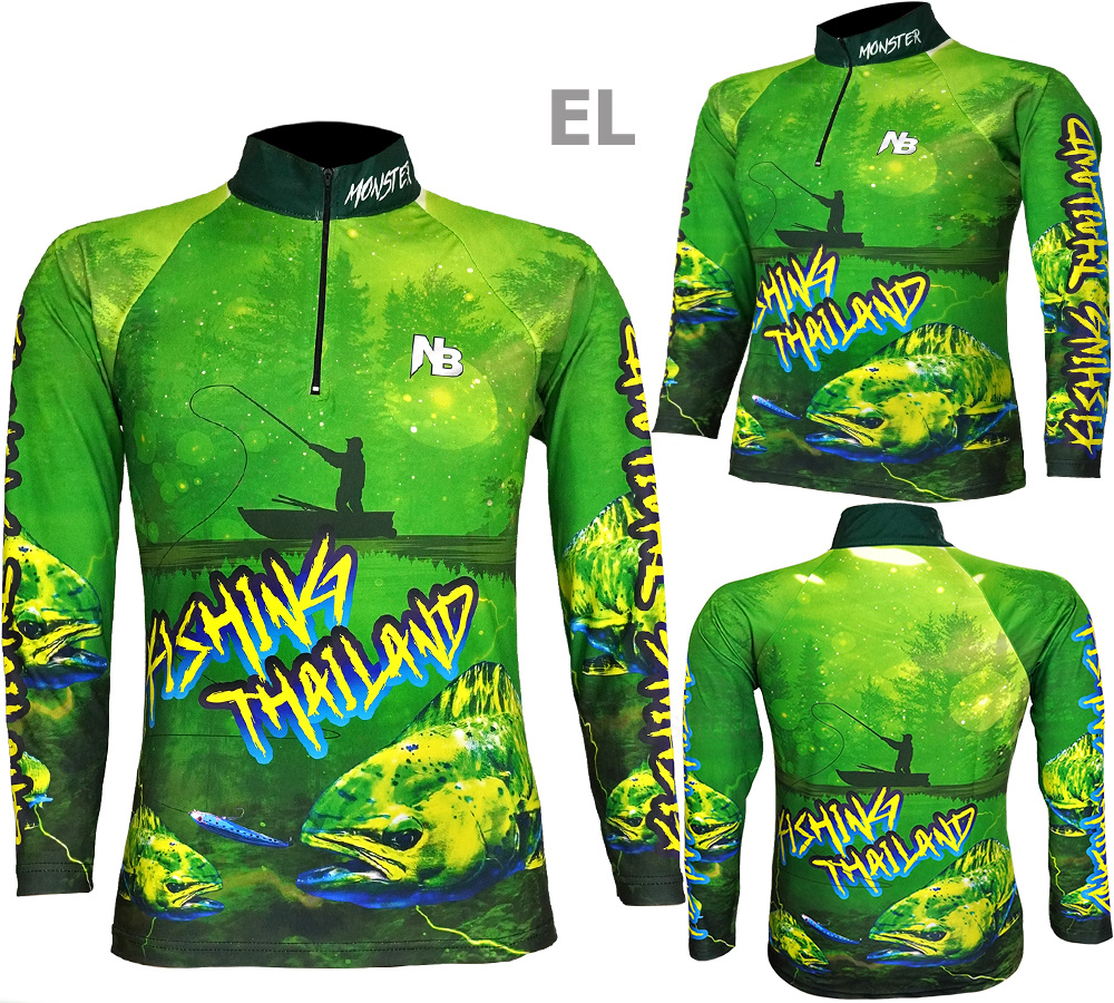 เสื้อตกปลา Monster Fishing Thailand ป้องกันแสง UV - ไซส์ XL(เปลี่ยนขนาดโซส์ได้)