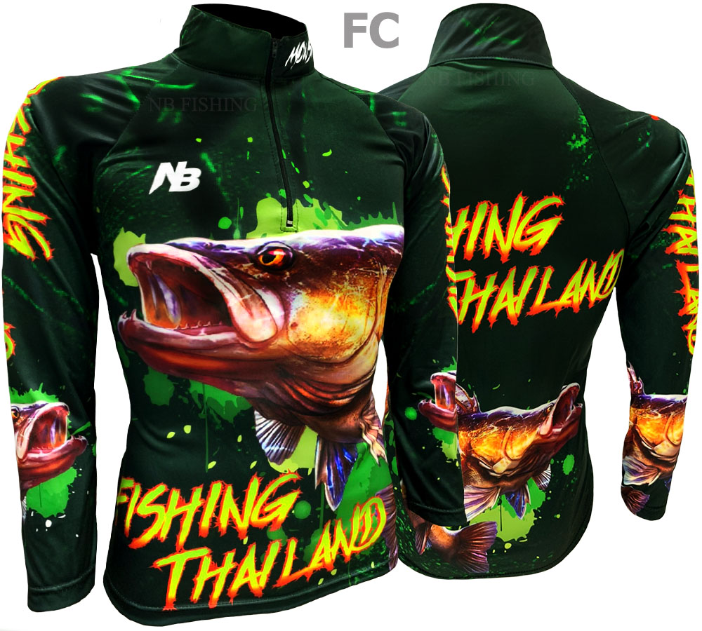 เสื้อตกปลา GREEN Gold Fishing Thailand  ป้องกันแสง UV - ไซส์ L (เปลี่ยนขนาดโซส์)