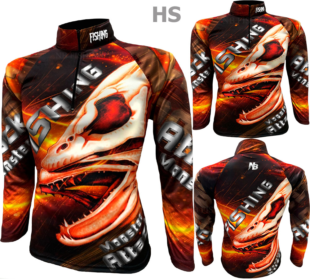 เสื้อตกปลา Monster Attack ป้องกันแสง UV - ไซส์ L (เปลี่ยนขนาดโซส์ได้)