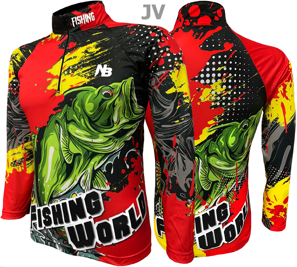 เสื้อตกปลา Red Jump Fishing World ป้องกันแสง UV - ไซส์ M (เปลี่ยนขนาดโซส์ได้)