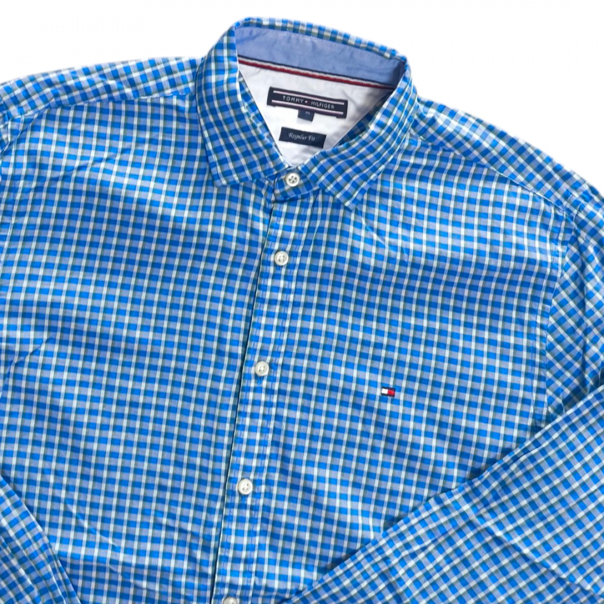 Tommy Hilfiger เชิ้ตแขนยาวผ้าบางใส่สบาย อก42นิ้ว 
