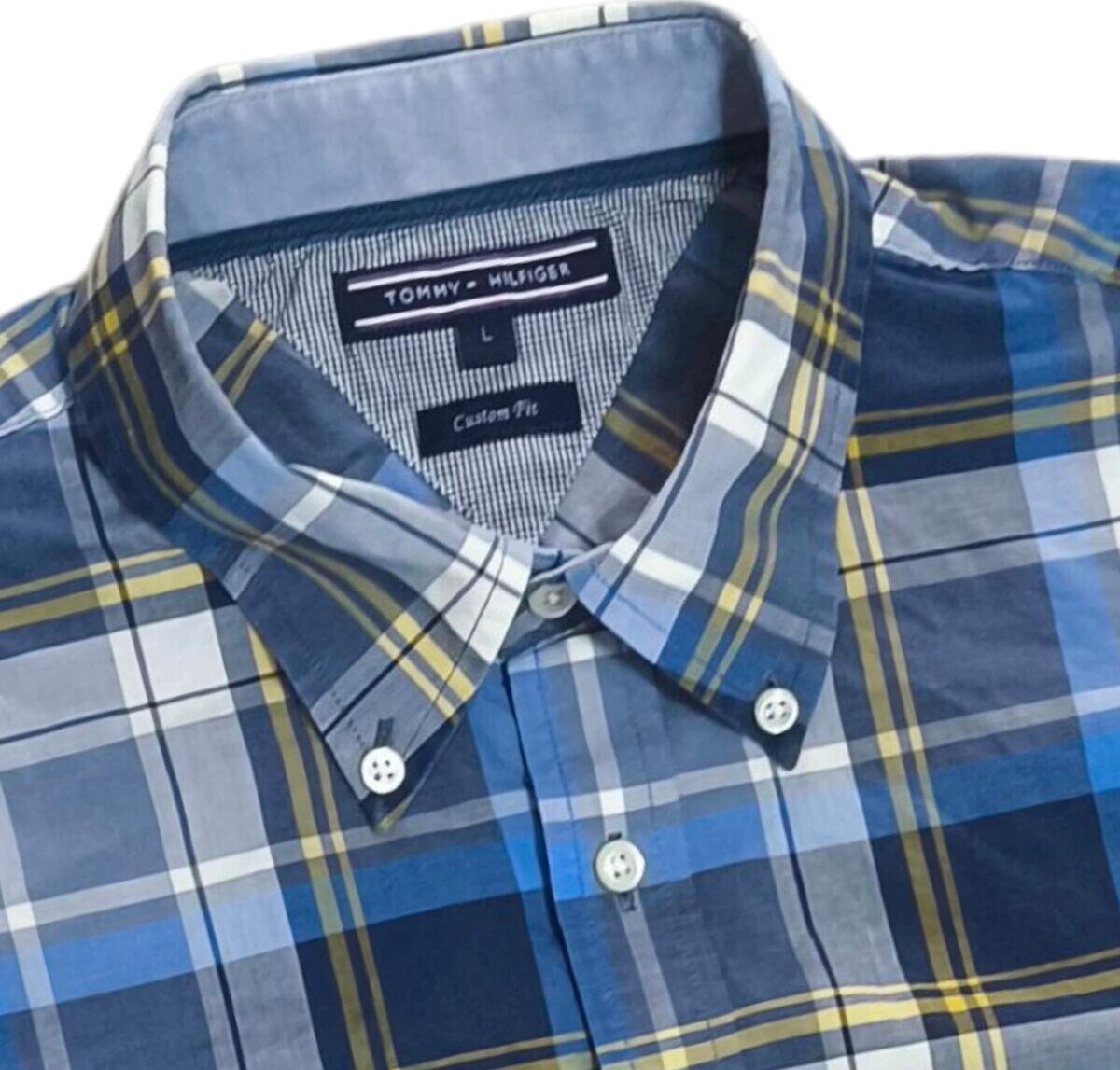 Tommy Hilfiger SLIM Fit เชิ๊ตแขนสั้นอก46นิ้ว Size ( อก 46
