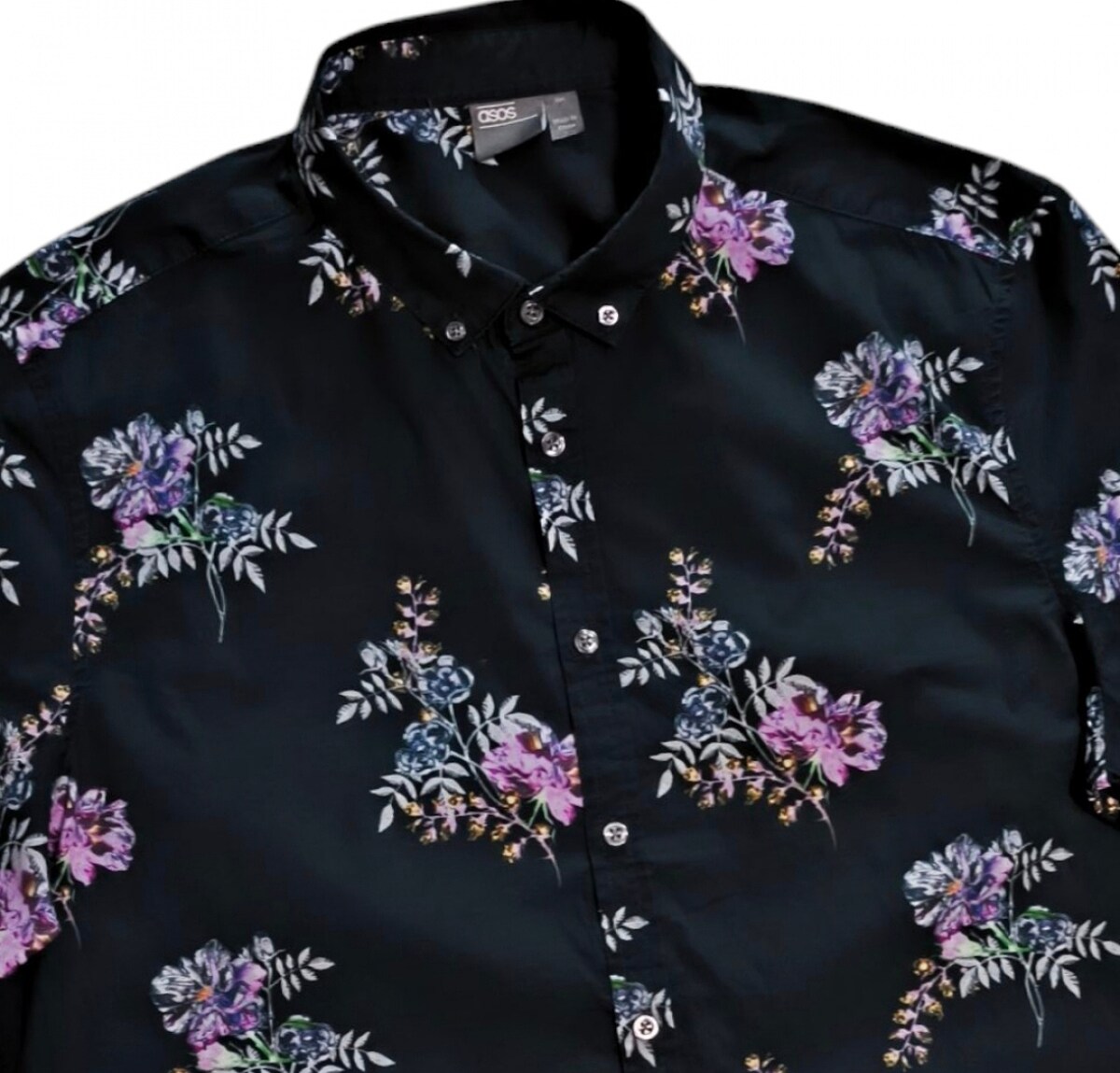 asos STANDARD FIT อก 48นิ้ว เชิ้ตแขนสั้นสีดำ