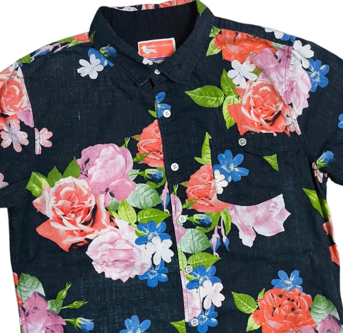 Modern Amusement slim Fit เชิ๊ตแขนสั้นอก44นิ้ว