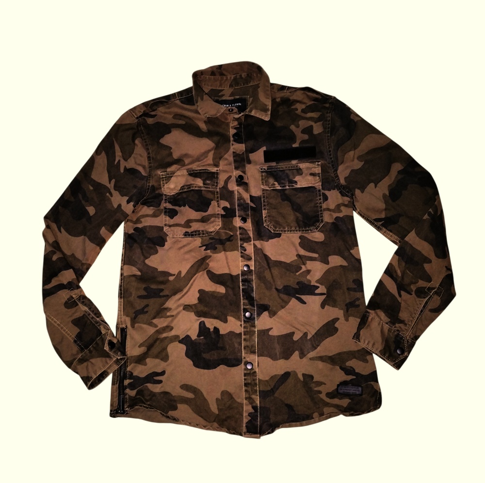 ++ เสื้อพราง DENIM FLOWER  แนวทหาร  รอบอก 39 นิ้ว