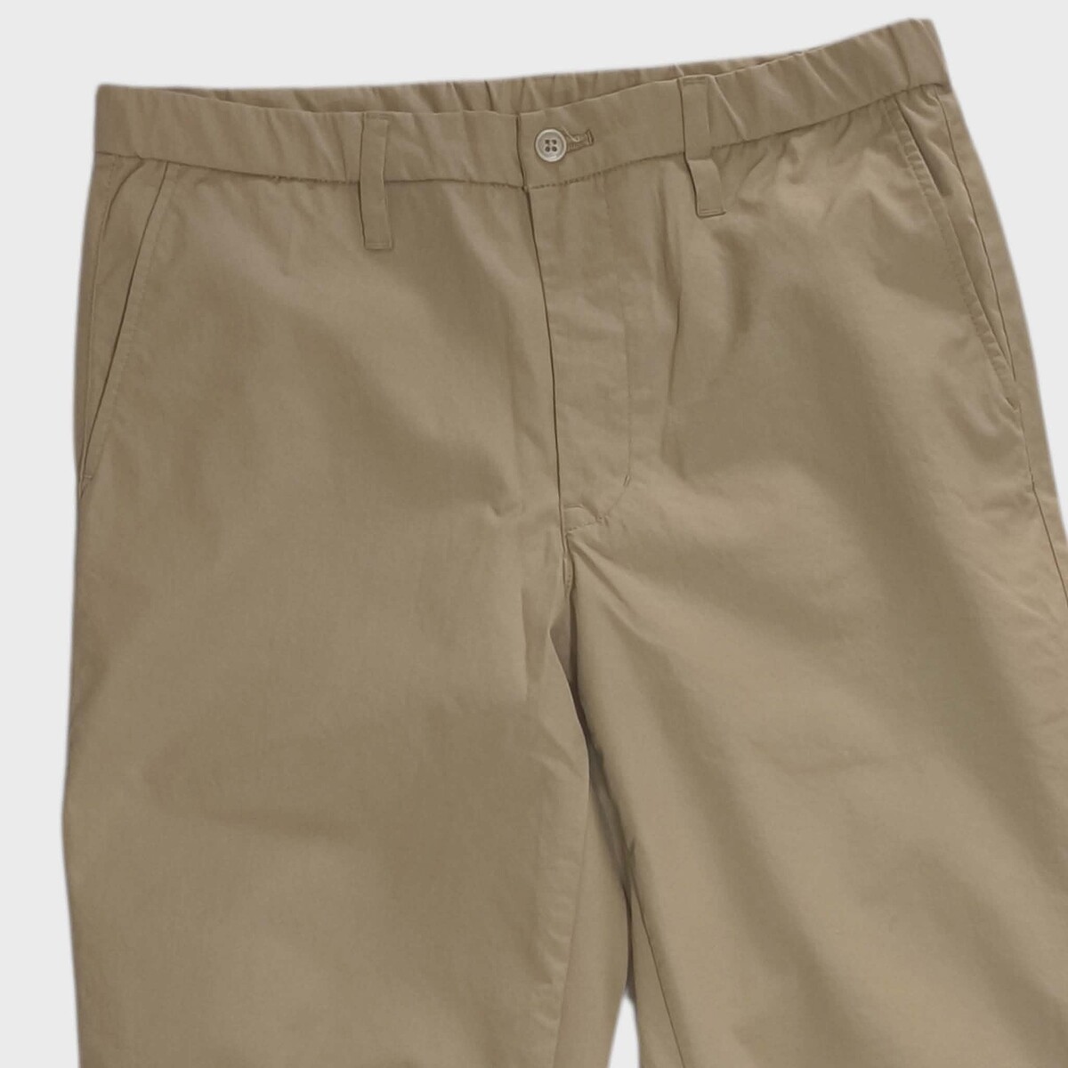 กางขายาว Muji สีกากี ผ้ายืดหยุ่นนิดๆ ด้านหลังเอวยางยืด เอว32 -34 นิ้วมือ1