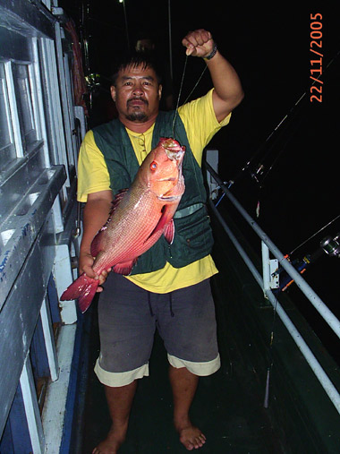 นี่ครับแดงหลี ปลาในคืนที่สอง กลับไม่ถึงภูเก็ต ส่วนหัวถูกนำไปต้มยำ ส่วนเนื้อนำไปดัดแปลงเป็นผัดปลาคึ้น