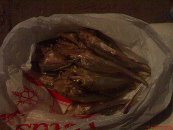 ปลาที่น้ามาดทำไว้ให้ เราเอามาหารสี่กลับบ้านไปชิมกัน กินกับข้ามต้มหอมๆร้อนๆ  :umh: :kiss: