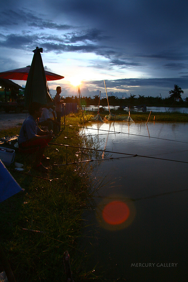 แสงยามเย็นที่บ่อนี่สวยงามมากเลย บรรยากาศแบบนี้น่าจะมาตกนานแล้ว  :grin: