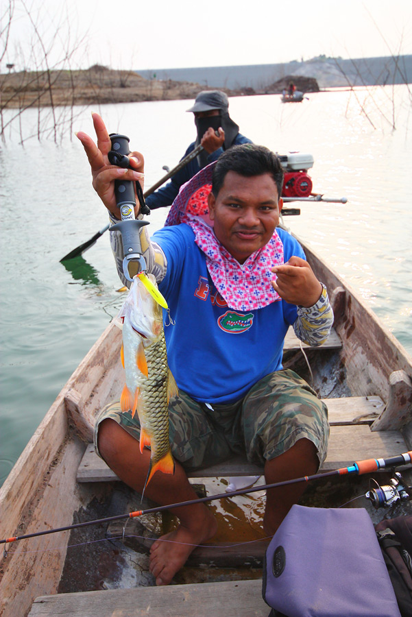 คราวนี้ขึ้นฝูงอีกที....ใกล้ๆเรือตีเหยื่อไปพร้อมๆกัน...ของพงเต๊บมาดตีไปพาดกิ่งไม้....
น้าพงษ์ตีมาพาด