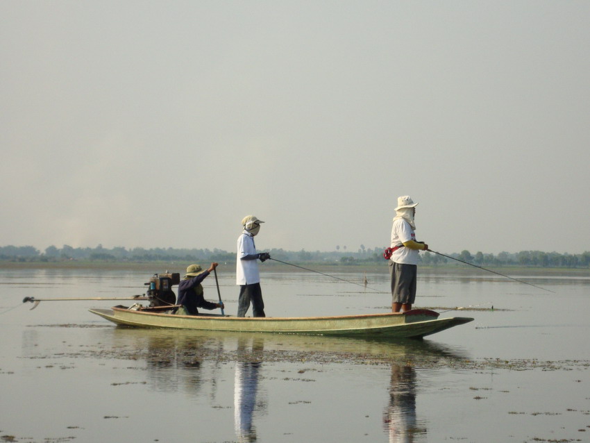 พอลงเรือก็เริ่มตี