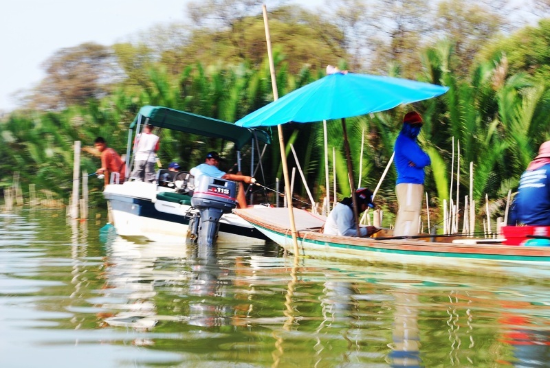 แล่นเรือผ่านน้าๆ กลุ่มนี้กำลังหนุกหน๋านกันหย่ายเลยคร้า...ม่ายรู้ว่าได้ปลาเยอะปล่าว...ถ้าน้ามีล็อกอิน