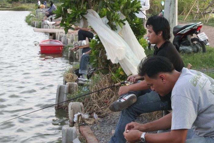 สามหนุ่มหนีปลาใหญ่มาตกบ่อหน้ามาปิ