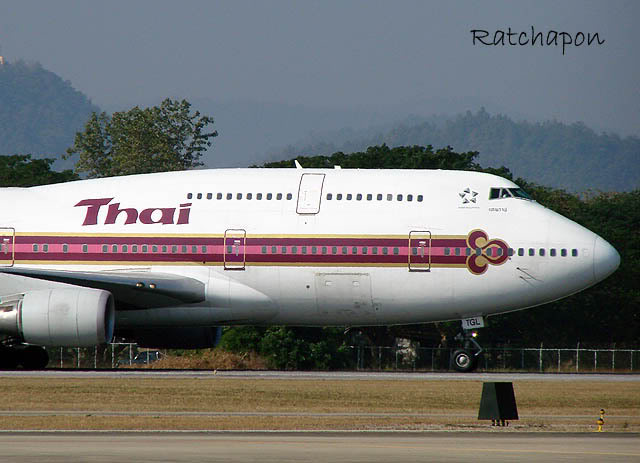 B747-400 HS-TGL เที่ยวบิน TG923 กรุงเทพฯ - เชียงใหม่ 