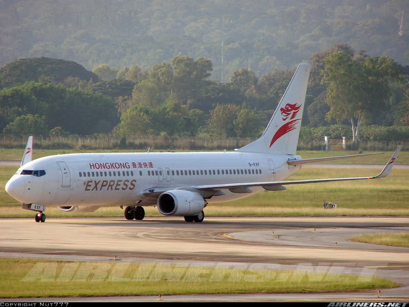 สายการบิน Hong Kong Express Airways 
ทะเบียนเครื่องบิน B-KXF 
แบบเครื่องบิน Boeing 737-808 
เส้นท