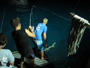กลางคืนก็ตกปลาที่ Platform ท้ายเรือกัน ส่วนใหญ่จะโดนกวนจากฉลามตลอด ได้ปลาพวก กระพง กระมง และยังได้ด๊