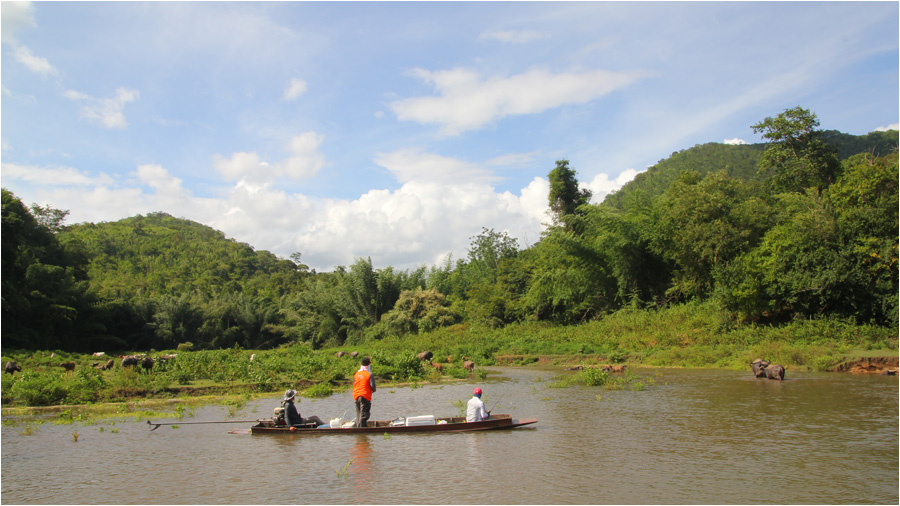 ส่วนผมปลาไม่กัดอย่างใจคิด เลยขอนั่งเรือวนตีกันสองลำกับลำพี่เล็ก และคอยเก็บภาพอยู่รอบๆ ดีกว่า  ปล่อยน