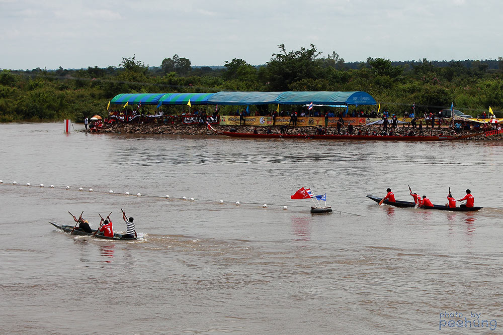 แข่งเรือพื้นบ้านครับ 5 ฝีพายครับ