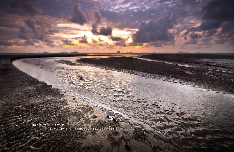 ชายหาดบริเวณ "บ่อเจ็ดลูก" ขณะน้ำลงเกือบสุด สิ่งมีชีวิตเล็กๆ ที่อาศัยอยู่ใต้ผืนทรายต่างสบโอกาสที่จะ