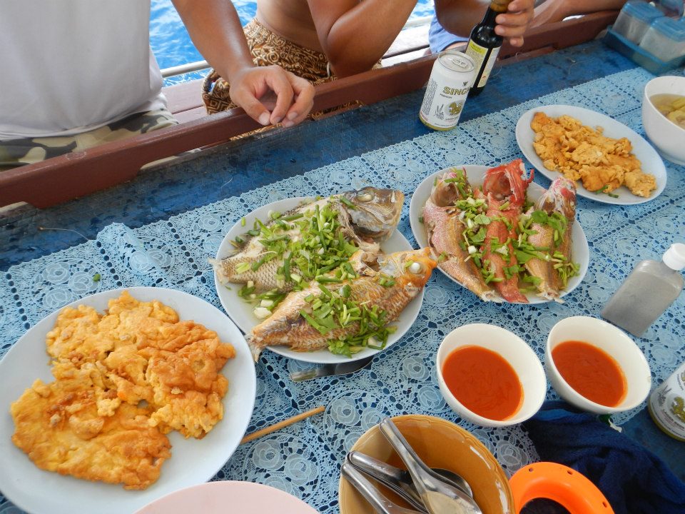 Lunch on boat