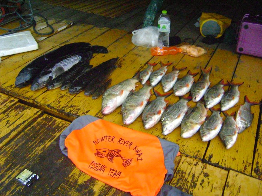 ปลารวมกับเสื้อทีม คร้าบบบบ 

H R K  ย่มมาจาก Hunter River Kwai Fishing Team 

เป็นชื่อล้อคอินใหม