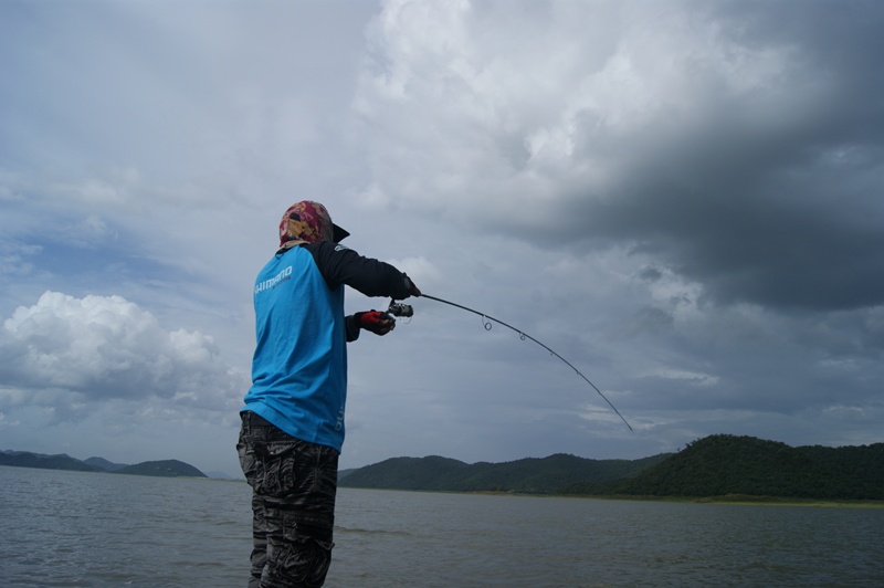 เรือลำของพี่อมร  วอ มาบอกว่า ให้ไปยังตรงบริเวณที่เค้าทิ้งสมออยู่  เจอฝูงกระสูบ( ใต้น้ำ )  กัดดีมาก 