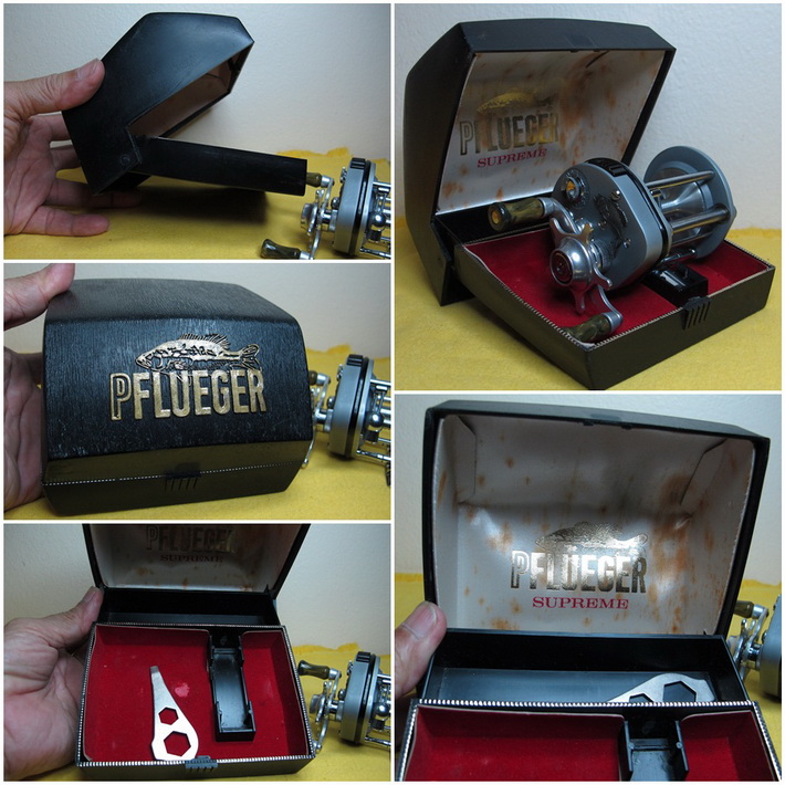 และกล่องใส่รอกแบบฝาพับแข็งของ Pflueger Supreme สภาพไม่ค่อยสวย ยังมีอีกหลายกล่องครับ แต่ไม่มีเวลาถ่าย