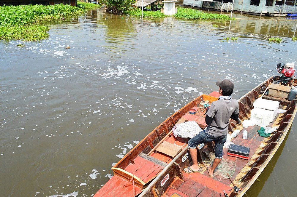 หลังจากทานข้าวแล้ว เห็นตรงจุดจอดเรือมันน่าจะมีปลาน้ากิตเค้าลองก่อนเลย