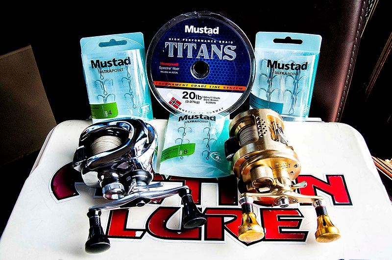 จัดเตรียมตัวเบ็ด Mustad สายพีอีของ Mustad เพือนำไปเทสก่อน :grin: :grin: :grin: :grin: :grin: