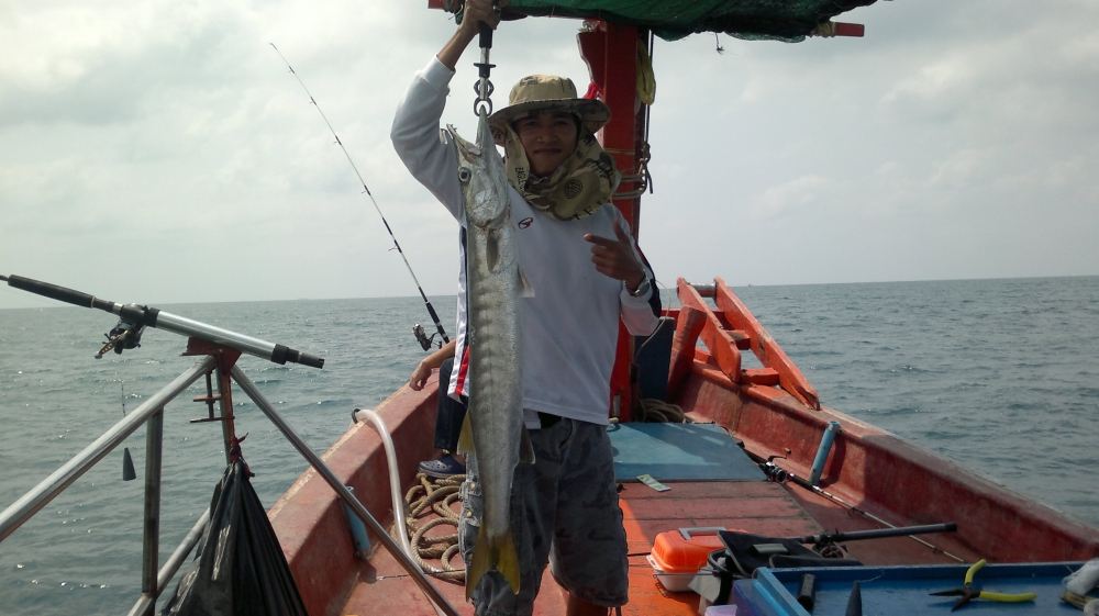 ไม่นานนักปลาสากก็เข้ากวนปลาเล็ก และไม่นานปลาสาก 4.5 kg. ซัดเบ็ดน้าพงษ์(สินสมุทร)เข้าให้