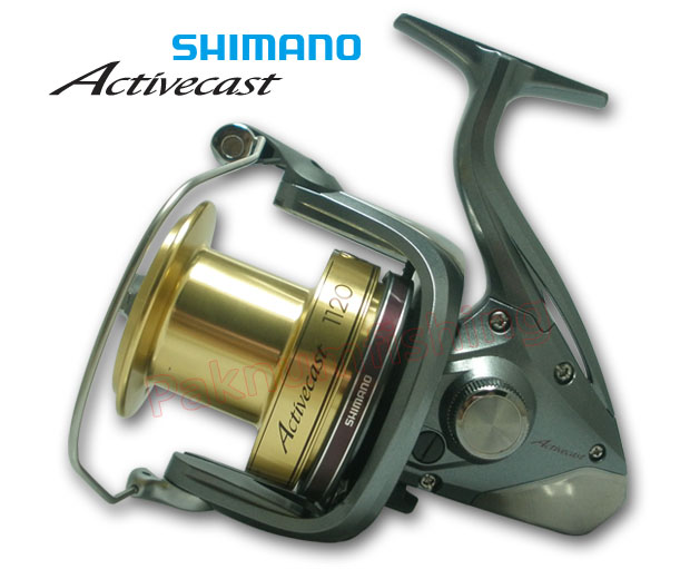  Shimano  ActiveCast  1120   
สเป๊ค  
 - 4+1 Ball bearing
- Max Drag 15 Kg
- Machine-cut aluminu