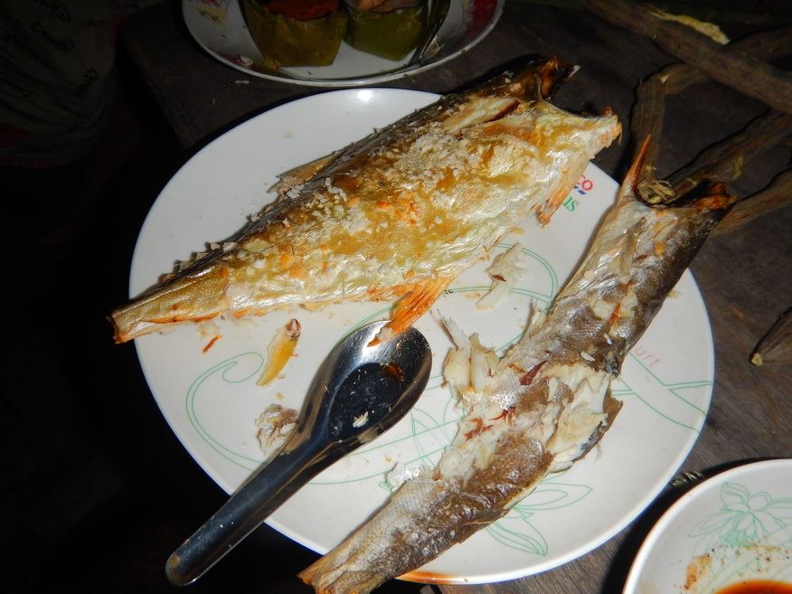 

กลายเป็นเมนูปลาย่างเกลือในมื้อเย็นครับแต่สมาชิกรอเก็บภาพไม่ไหวแทะปลาสากและสีกุนไปซะก่อนแล้ว  :la
