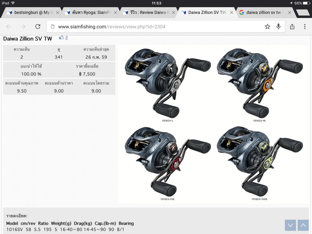 Daiwa zillion tw Sv 2016รอกตัวนี้เหมาะใช้ระยะยาวหลักปีกับงานชะโดเล็กใหญ่ใหม