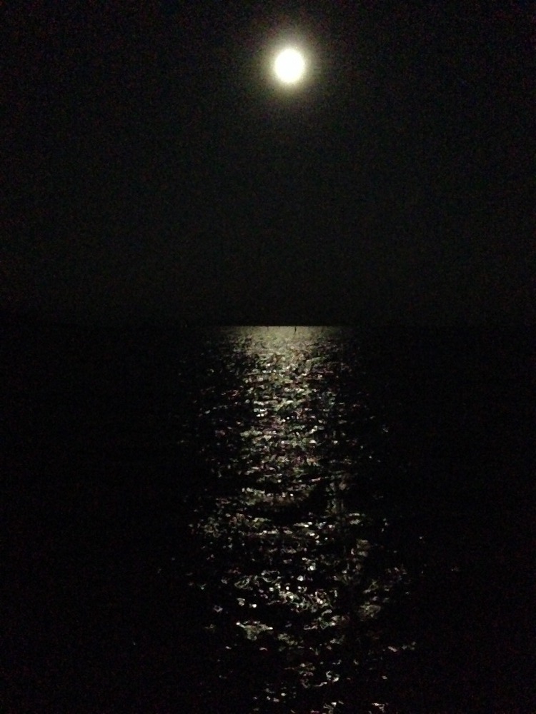 พระจันทร์ขึ้นสะท้อนกับน้ำสวยจิงๆ ธรรมชาติ :grin: