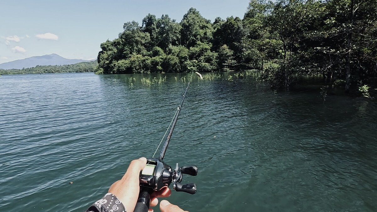 เราย้ายมาแถวแก่งปึ้ก ไต๋แร่พาเราเลาะตีเหยื่อเข้ามาเรื่อยๆ
ทริปนี้ผมและน้องชายได้ถอยอุปกรณ์มาใหม่คนล