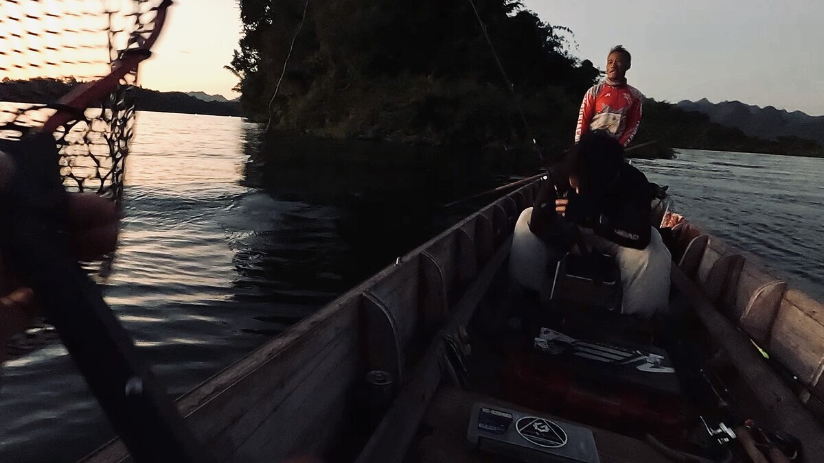 แต่ก็ต้องเศร้าเพราะปลาพาสายไปพันกอหญ้า 
เราใช้เวลาราวๆ 2-3 นาที ในการพยายามเอาปลาออก
แต่ก็ไม่สำเร็