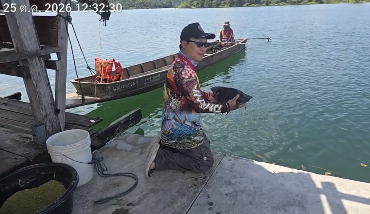  [b]ผมให้จารย์รุจช่วยปล่อยปลาให้ครับ[/b] [i]โตมาคิงกา...มากินใหม่นะ..เจ้ากาดำ เขื่อนเขาแหลม[/i] :che