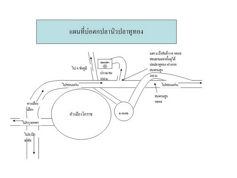 แผนที่บ่อปลาทูทอง จอหอ โคราช