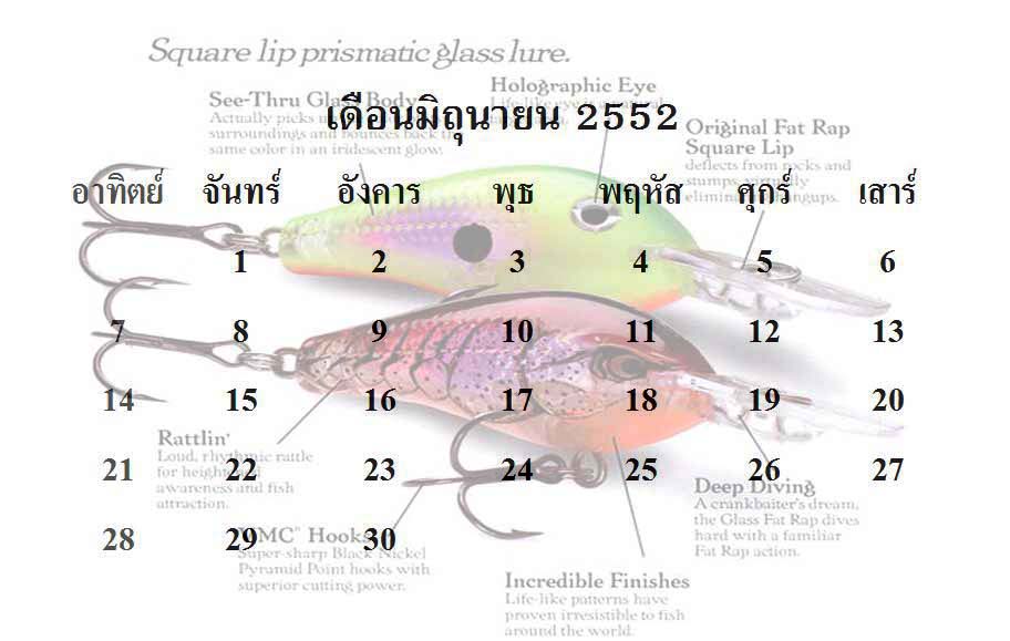 เอาปฏิทินเหยื่อปลอมปี 2552  มาฝากคับ