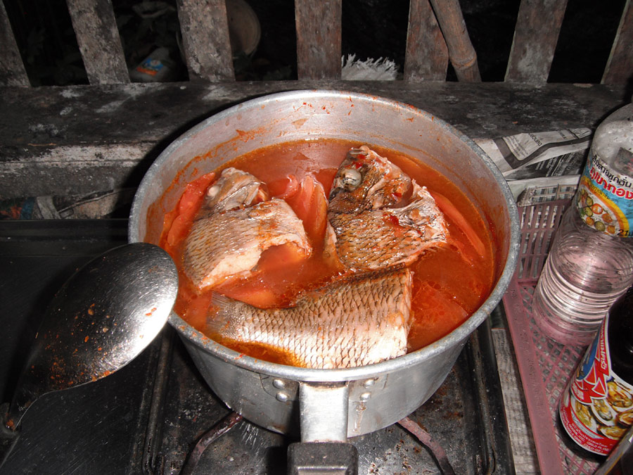อีคุดแกงส้มมะละกอกับปลาแข้งไก่ย่าง