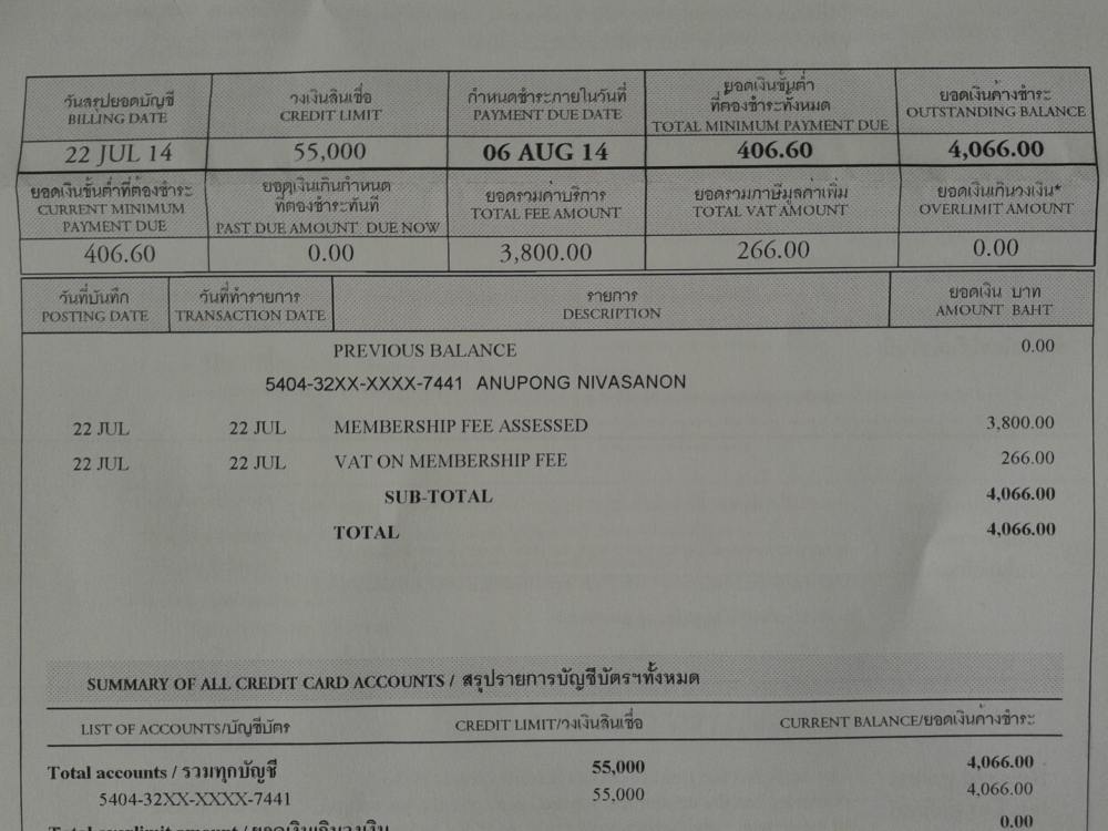 การเรียกเก็บค่าสมาชิกบัตรเครดิต